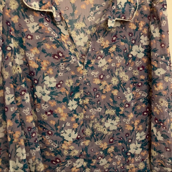 ModCloth | lavender floral chiffon peplum xs rare - Picture 7 of 13